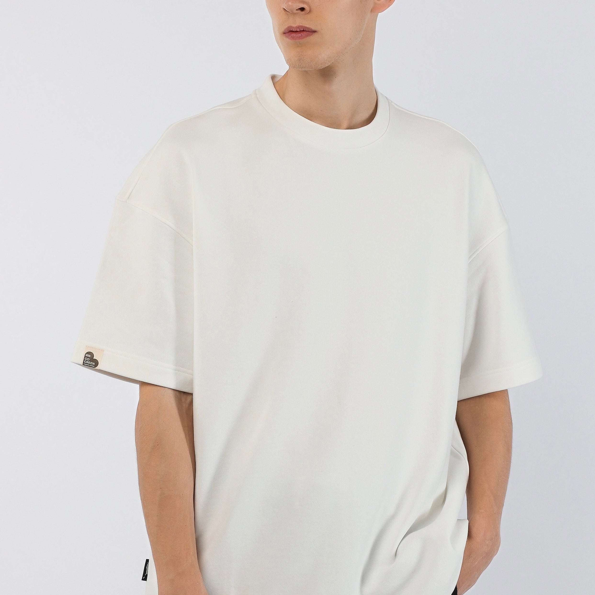 Short-sleeved organic cotton jumper