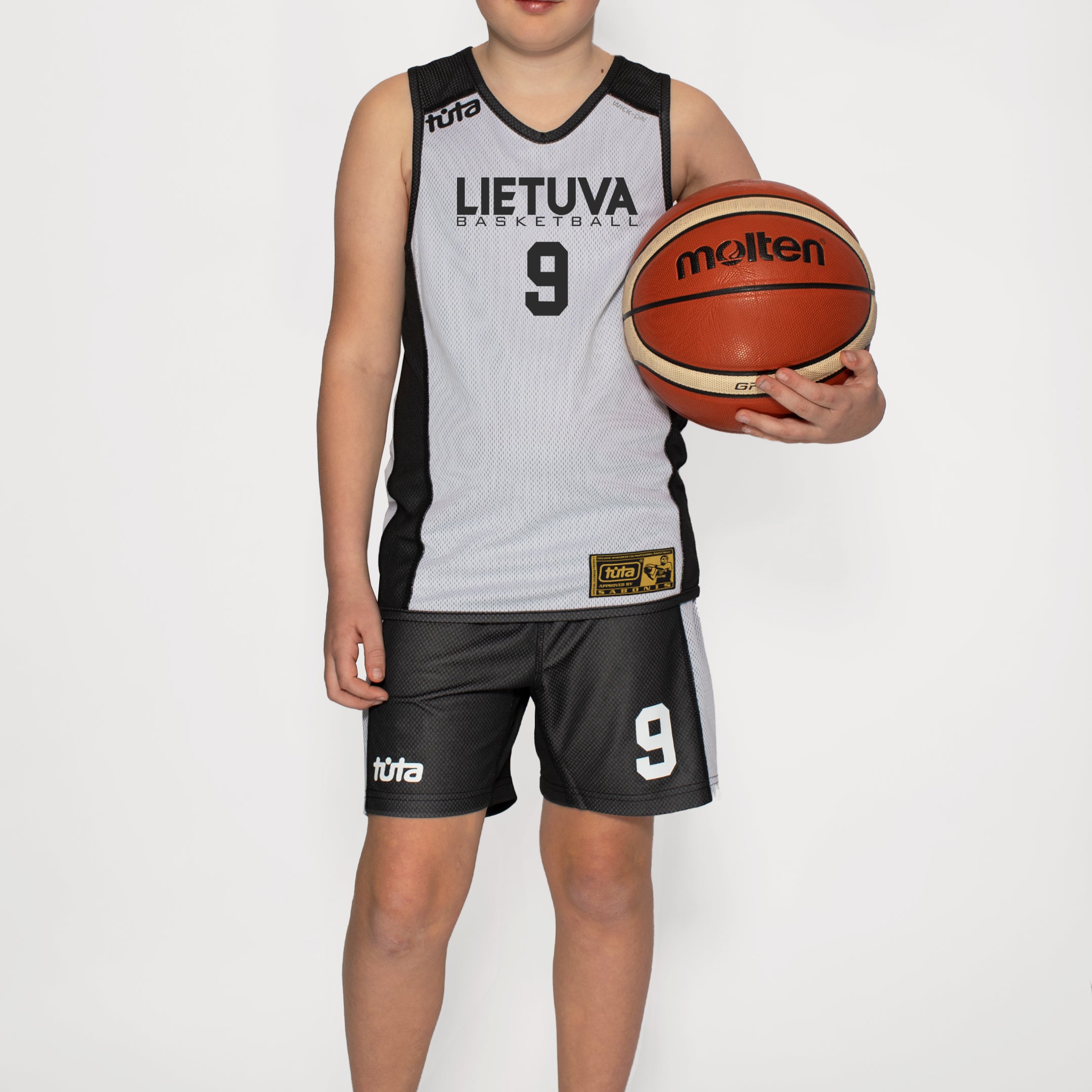 Vardinė dvipusė krepšinio apranga vaikams LIETUVA
